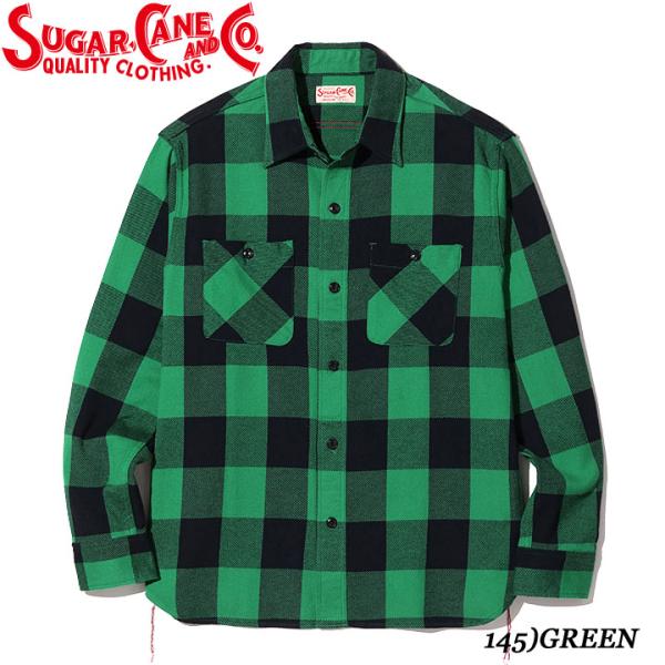 Sugar Cane TWILL CHECK WORK SHIRT No.SC28952