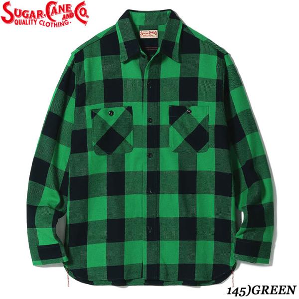 Sugar Cane TWILL CHECK WORK SHIRT No.SC29357