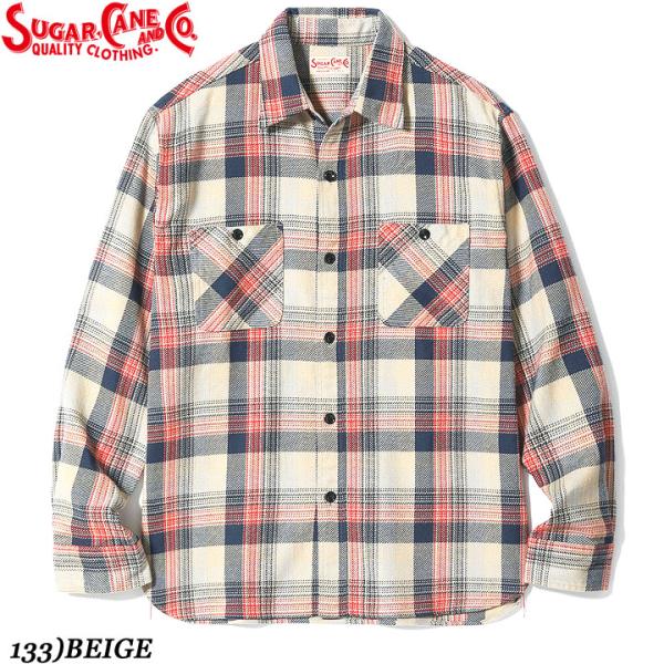 Sugar Cane TWILL CHECK WORK SHIRT No.SC29562