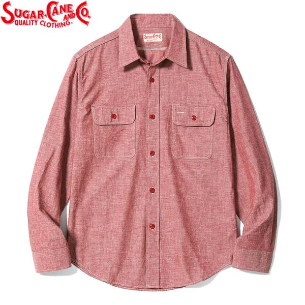 Sugar Cane シュガーケーン RED CHAMBRAY WORK SHIRT (LONG S...