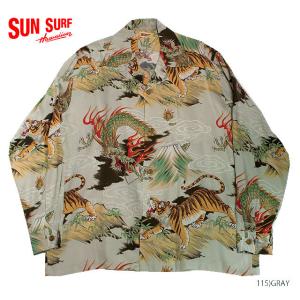 SUN SURF サンサーフ アロハシャツRAYON L/S"FIGHTING DRAGON & TIGER"Style No.SS23308｜maunakeagalleries