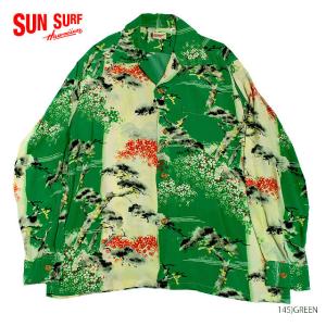 SUN SURF サンサーフ アロハシャツRAYON S/S"PINE & CHERRY BLOSSOM"Style No.SS24440｜maunakeagalleries