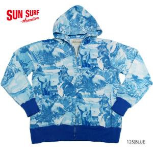 SUN SURFサンサーフ パーカーFULL ZIP SWEAT PARKAPICTURE MONOTONE PRINT "COCONUTTREE CLIMBER"Style No.SS68202｜maunakeagalleries