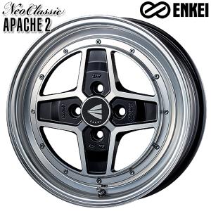 サマータイヤ ホイール4本セット 165/60R15インチ 4H100 ENKEI エンケイ アパッチ2 BK マッドスター ラジアルA/T ホワイトレター