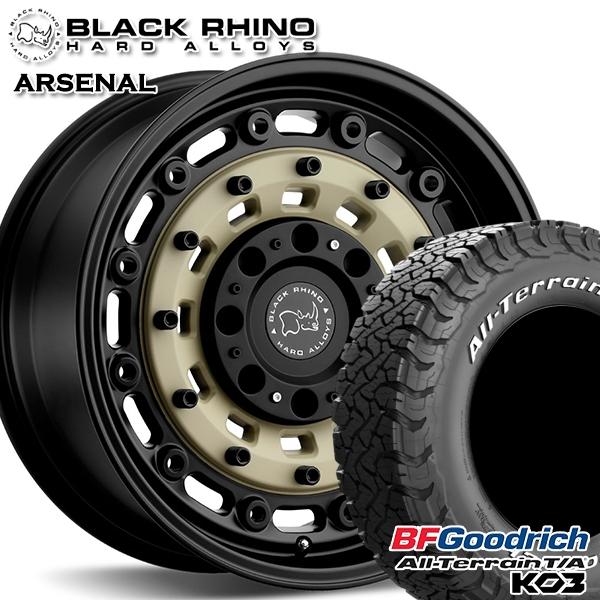 JL/JKラングラー ホイールセット 285/70R17インチ 5H127 ブラックライノ ARSE...