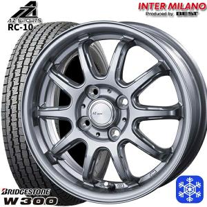 5月15日+5倍 145/80R12 145R12インチ 6PR ブリヂストン W300 4H100 スタッドレスタイヤホイール4本セット AZ-Sports RC10 シルバー｜mauto