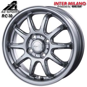 14インチ 4.5J 4H100 +45 AZ-Sports RC10 シルバー アルミホイール単品 4本セット 送料無料｜mauto