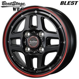 サマータイヤ ホイール4本セット 145/80R12インチ 80/78N 4H100 BLEST ビートステージ WT-C BK バン用 マッドスター ラジアルM/T ホワイトレター