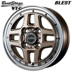 サマータイヤ ホイール4本セット 145/80R12インチ 80/78N 4H100 BLEST ビートステージ WT-C BR バン用 マッドスター ラジアルM/T ホワイトレター