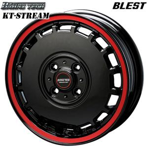 サマータイヤ ホイール4本セット 165/65R14インチ 4H100 BLEST バーンズテック KT-ストリーム BK/RED マッドスター ラジアルM/T ホワイトレター