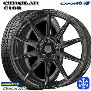 25〜26日+5倍 225/55R17インチ グッドイヤー アイスナビ8 ICE NAVI8 5H114.3 スタッドレスタイヤホイール4本セット 共豊 サーキュラー C10R｜mauto