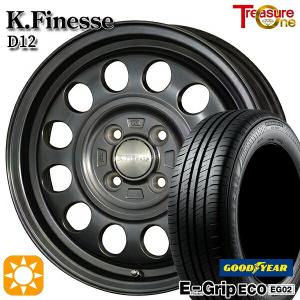 サマータイヤ ホイール4本セット 145/80R13インチ 4H100 トレジャーワン ケイフィネス D12 ガンメタ グッドイヤー エフィシエントグリップ エコ EG02｜mauto