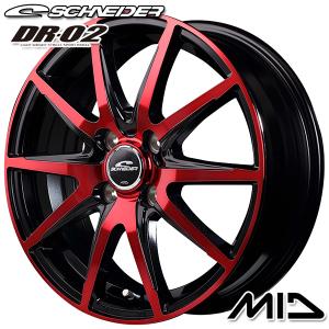 オールシーズンタイヤ ホイールセット 155/65R14インチ 4H100 MID シュナイダーDR-02 RED クムホ ソルウス 4S HA32