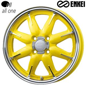 オールシーズンタイヤ ホイール4本セット 155/65R14インチ 4H100 ENKEI エンケイ オール ワン イエロー クムホ ソルウス 4S HA32
