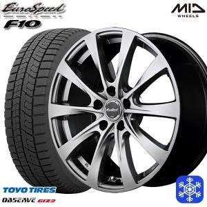 25〜26日+5倍 205/60R16インチ TOYO OBSERVE GIZ2 トーヨー オブザーブ ギズ2 5H114.3 スタッドレスタイヤホイール4本セット MID ユーロスピード F10｜mauto