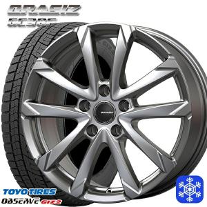 25〜26日+5倍 205/65R15インチ TOYO OBSERVE GIZ2 トーヨー オブザーブ ギズ2 5H114.3 スタッドレスタイヤホイール4本セット クレイシズ GC36F シルバー｜mauto