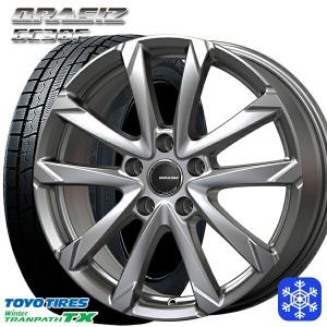 235/50R18インチ TOYO トーヨー ウィンター トランパス TX 5H114.3 スタッドレスタイヤホイール4本セット クレイシズ GC36F シルバー｜mauto