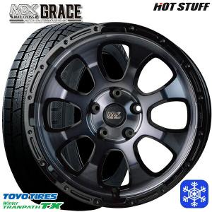 25〜26日+5倍 215/60R17インチ TOYO トーヨー ウィンター トランパス TX 5H114.3 スタッドレスタイヤホイール4本セット マッドクロス グレイス BKC/BK｜mauto