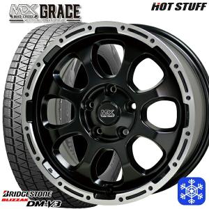 デリカD5 225/70R16インチ ブリヂストン ブリザック DMV3 5H114.3 スタッドレスタイヤホイール4本セット マッドクロス グレイス GB/P