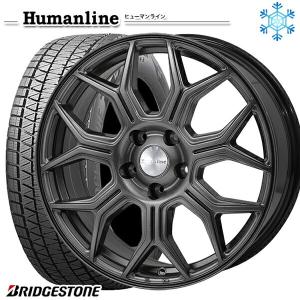 225/55R18インチ ブリヂストン ブリザック DM-V3 5H114.3 スタッドレスタイヤホイール4本セット ヒューマンライン HS10M DG｜mauto