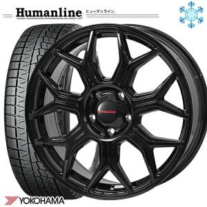 195/65R15インチ ヨコハマ アイスガード IG70 5H114.3 スタッドレスタイヤホイール4本セット ヒューマンライン HS10M BK｜mauto