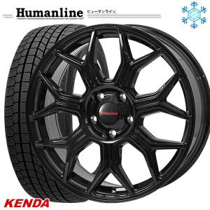 215/65R16インチ ケンダ KENDA KR36 5H114.3 スタッドレスタイヤホイール4本セット ヒューマンライン HS10M BK｜mauto