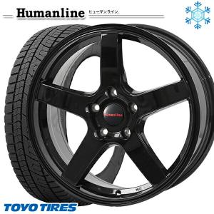 25〜26日+5倍 205/65R16インチ TOYO OBSERVE GIZ2 トーヨー オブザーブ ギズ2 5H114.3 スタッドレスタイヤホイール4本セット ヒューマンライン HS09 BK｜mauto