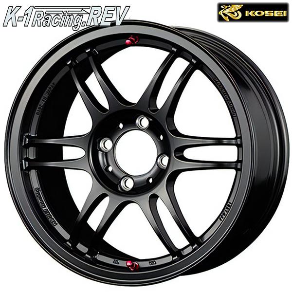 KOSEI K1レーシング.REV 15インチ 7.0J 4H100 +45 マットブラック アルミ...