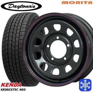 ジムニー 175/80R16インチ 5H139.7 MRT DAYTONA'S デイトナ ブラック KENDA ケンダ KR36 スタッドレスタイヤホイール4本セット