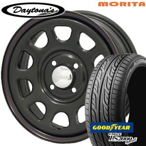 サマータイヤ ホイール4本セット 165/55R14インチ 4H100 MRT DAYTONA'S デイトナ ブラック グッドイヤー LS2000ハイブリッド2