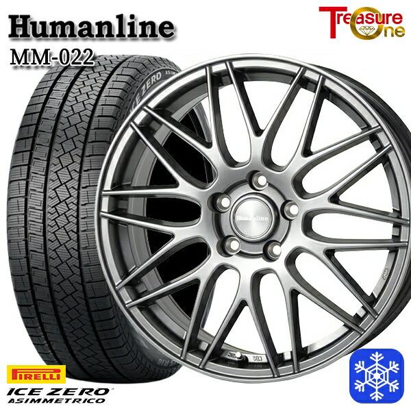 215/50R17インチ ピレリ アイスゼロアシンメトリコ 5H100 スタッドレスタイヤホイール4...