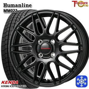 5月15日+5倍 165/65R13インチ ケンダ KENDA KR36 4H100 スタッドレスタイヤホイール4本セット ヒューマンライン MM022 BK｜mauto