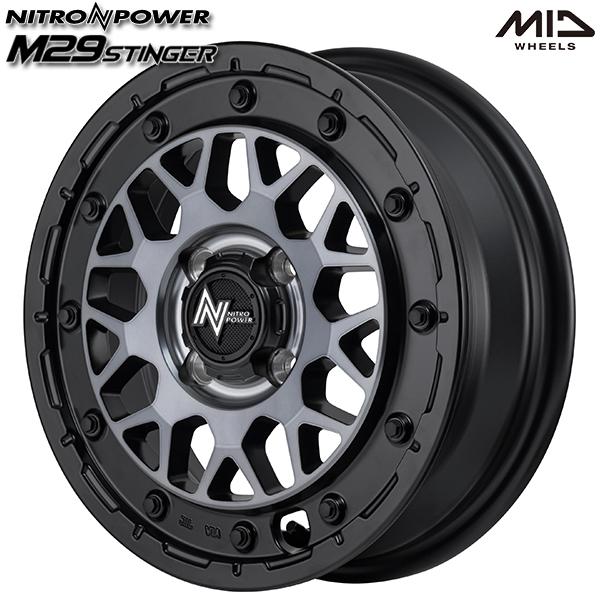 サマータイヤ ホイールセット 155/65R14インチ 4H100 MID ナイトロパワー M29 ...
