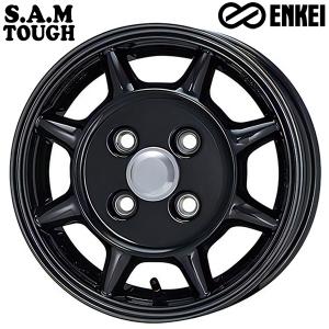 サマータイヤ ホイール4本セット 145/80R12インチ 80/78N 4H100 ENKEI S.A.M TOUGH サム タフ ブラック バン用 マッドスター ラジアルA/T ホワイトレター