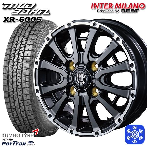 145R12インチ 6PR KUMHO クムホ ウインターポートラン CW61 4H100 スタッド...