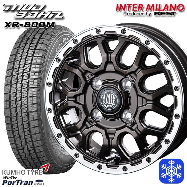 145R12インチ 6PR KUMHO クムホ ウインターポートラン CW61 4H100 スタッド...