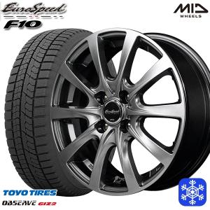 185/70R14インチ TOYO OBSERVE GIZ2 トーヨー オブザーブ ギズ2 5.5J 4H100 スタッドレスタイヤホイール4本セット MID ユーロスピード F10｜mautogallery