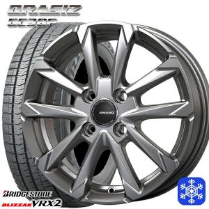 185/70R14インチ ブリヂストン ブリザック VRX2 5.0J 4H100 スタッドレスタイヤホイール4本セット クレイシズ GC36F シルバー｜mautogallery