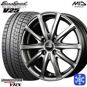 185/55R16インチ ブリヂストン ブリザック VRX 4H100 スタッドレスタイヤホイール4本セット MID ユーロスピード V25