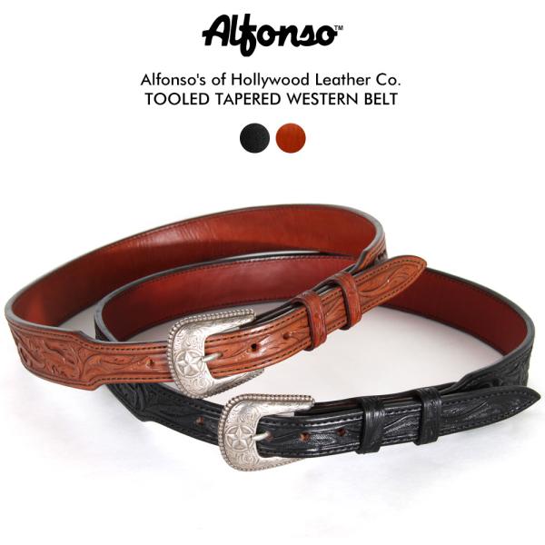 Alfonso of Hollywood Leather 幅3.8cm レザーベルト メンズ 牛革 ...