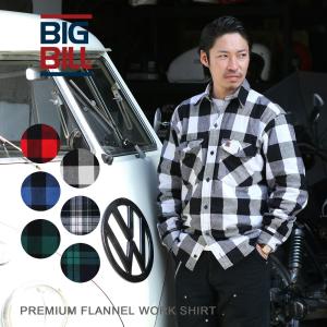 BIG BILL ビッグビル Premium Flannel Work Shirt 121 長袖 フランネルシャツ  アメリカ製 メンズ ネルシャツ 綿100％