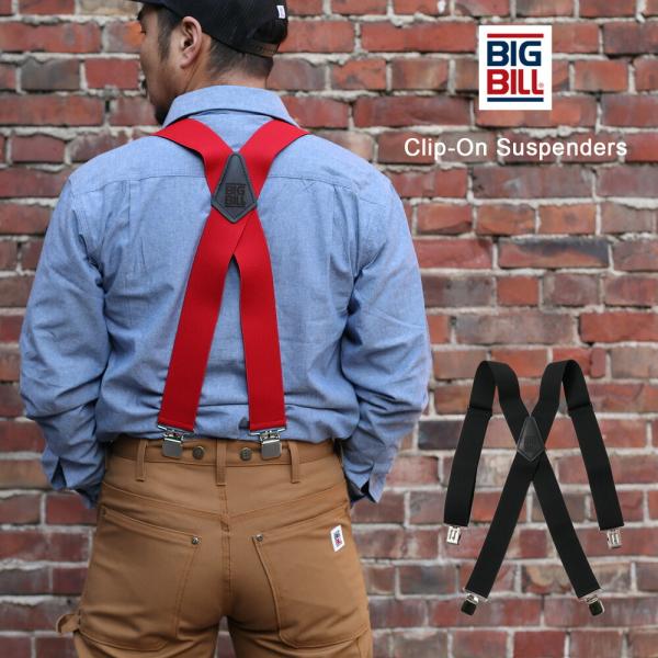 【メール便配送】BIG BILL ビッグビル Clip-On Suspenders  X-BACK ...