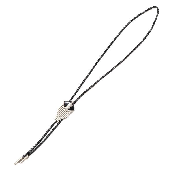 【SPECIAL PRICE 50%OFF】ビンテージ ボロタイ シルバー×ブラック スクエア レフ...
