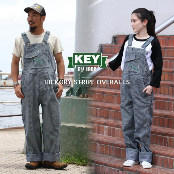 【裾上げ無料】KEY INDUSTRIES,INC. ヒッコリー オーバーオール 273 キー イン...