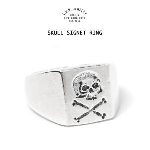 LHN Jewelry エルエイチエヌ ジュエリー Skull Signet Ring スカルシグネットリング ピンキーリング Handmade In Brooklyn スターリングシルバー スカル ドクロ｜mavazishopping