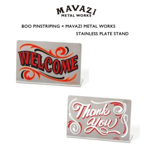 MAVAZI METAL WORKS マバジ メタルワークス ステンレス プレート スタンド 卓上サインスタンド WELCOME THANK YOU｜mavazishopping