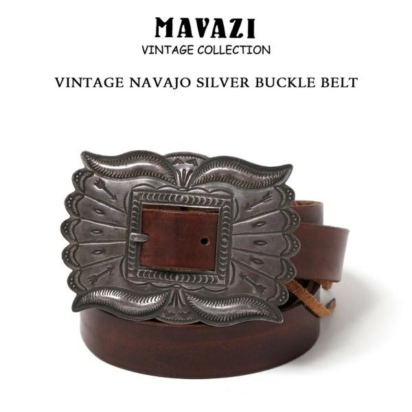 VINTAGE NAVAJO SILVER BUCKLE BELT ビンテージ ナバホ シルバーバッ...