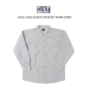 PRISON BLUES プリズンブルース シャツ 長袖 403 メンズ プリズンブルー ヒッコリー ワークシャツ USサイズ 大きめ 大きいサイズ アメリカ製｜mavazishopping