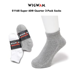 WIGWAM 無地 S1168 SUPER 60 Quarter 3-Pack 3足セット ウィグワム ソックス くるぶし丈 靴下 メンズ レディース ホワイト ブラック グレー オールシーズン