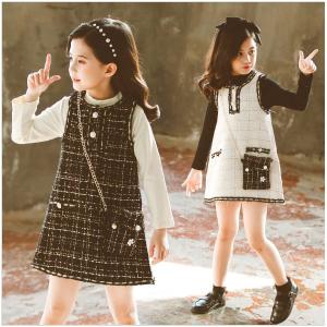 キッズ　子供服　女の子　海外ブランド　ツイードワンピース　ミニポシェット付き
